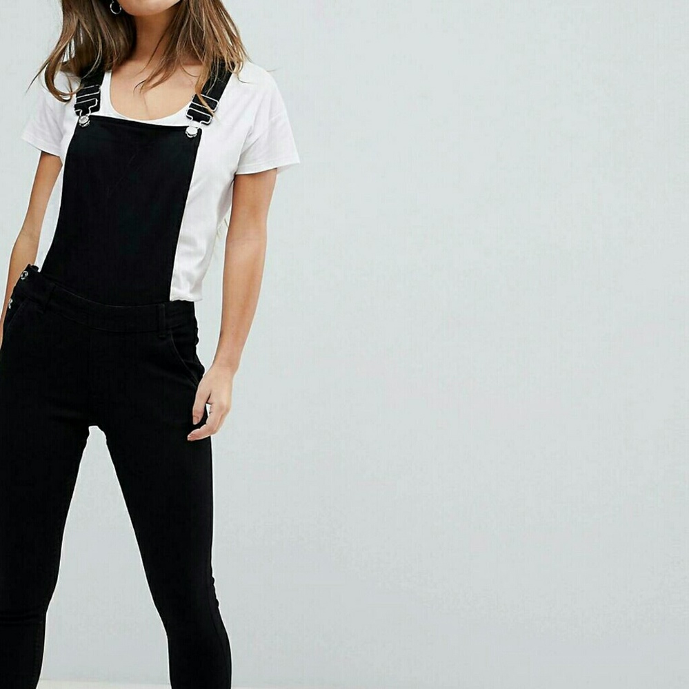 Asos Noisy may black petite skinny overalls